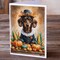 Edge Collections - 5" x 7" - Multicolor - Chocolate Dachshund Thanksgiving Greeting Cards with Envelopes - 8 Pieces